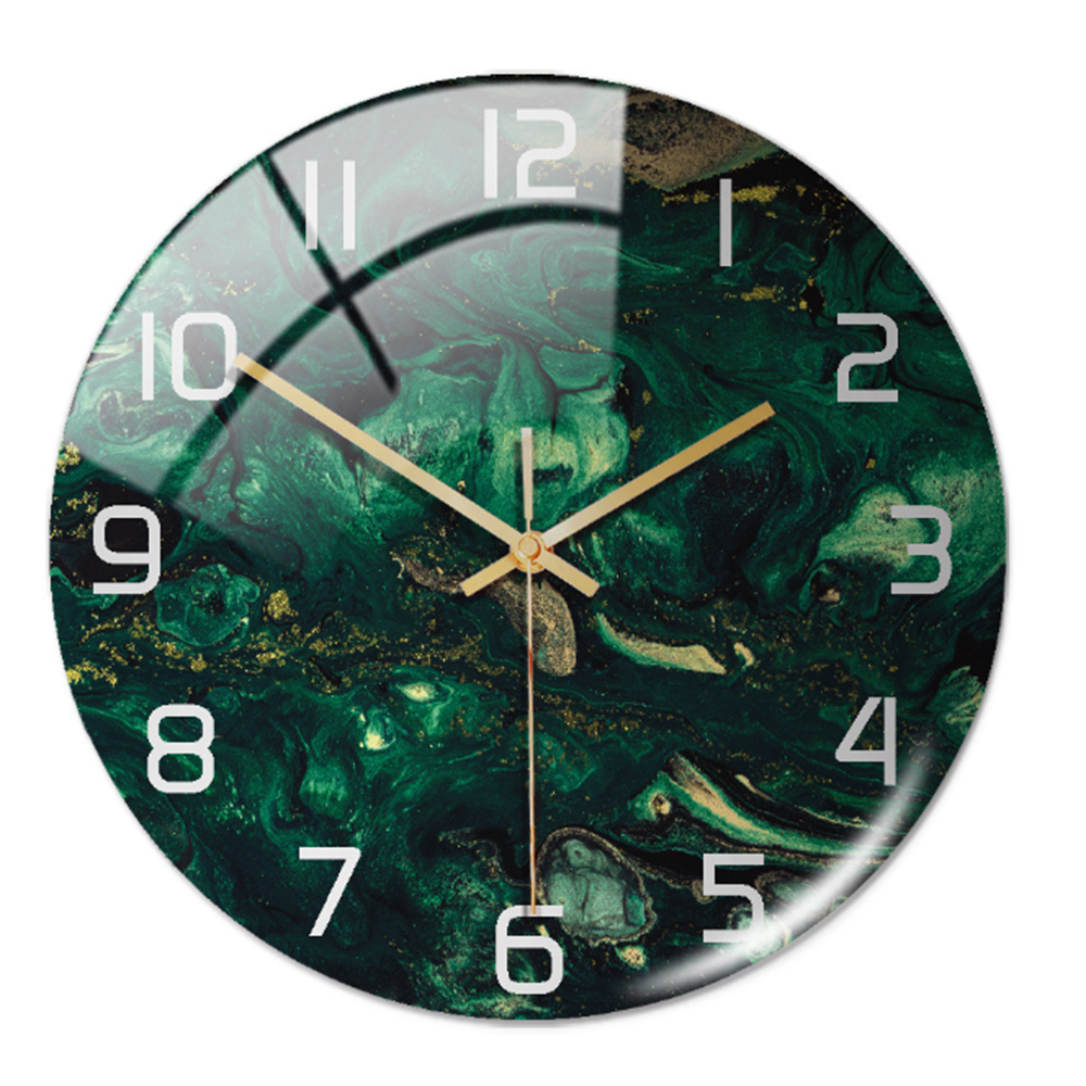 Round Wall Clock with Marble Print Acrylic Face | Silent Sweep Movement and 11.8 in Dial | 16 Colors