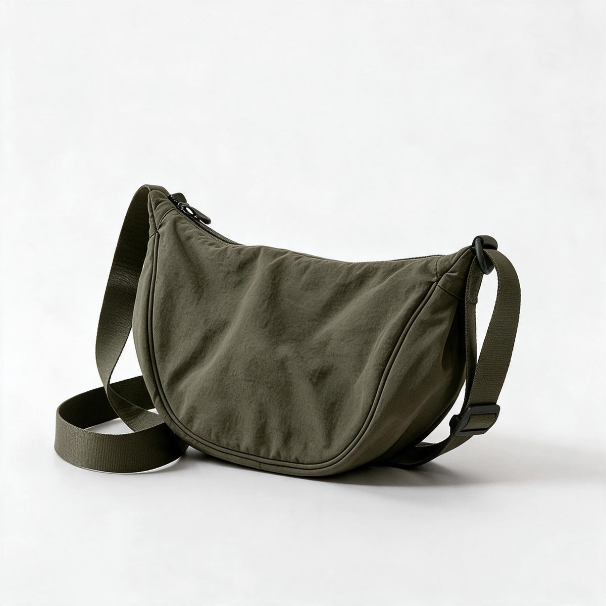 Lightweight Crossbody Bag with One Roomy Compartment | Dumpling Shape Shoulder Sling for Work, Shopping or a Day Out | Eight Colors
