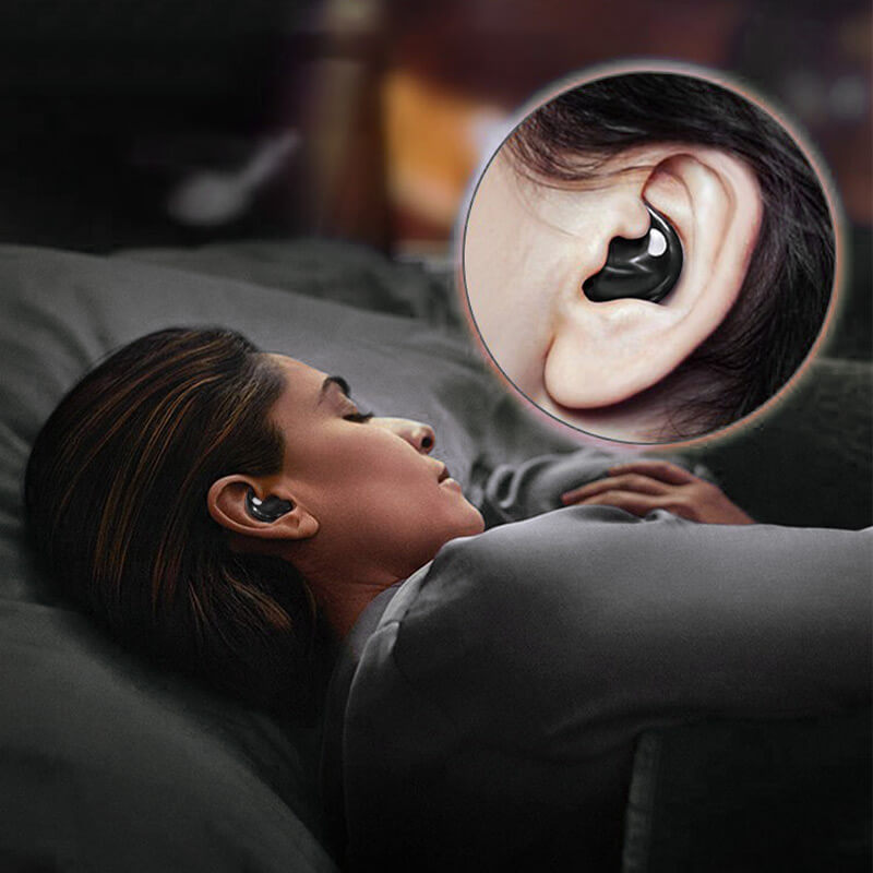 Ultra Flat Wireless Earbuds for Sleeping | Bluetooth In Ear Headphones with Mic | 24 Hour Charging Case